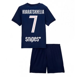 Paris Saint-Germain Khvicha Kvaratskhelia #7 Dětské Domácí dres komplet 2025-26 Krátký Rukáv (+ trenýrky)